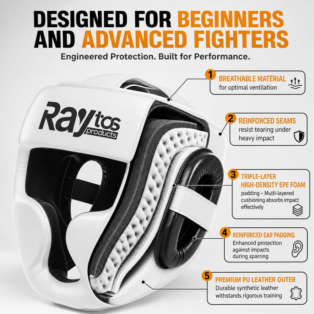 Raytos headgear side profile highlighting padding zones for impact dispersion benefit