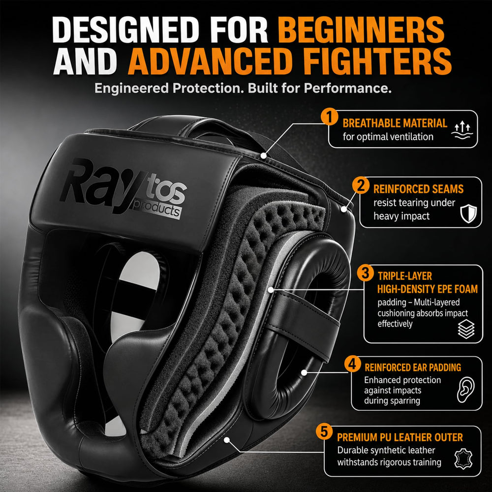 Raytos side profile highlighting foam padding and sturdy synthetic-leather shell