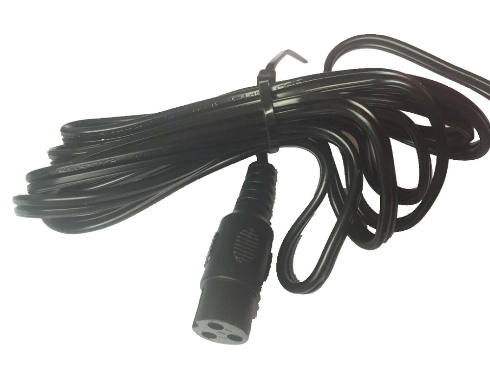 Razor charger plugged into scooter charging port demonstrating straightforward connection