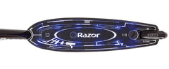 Razor Tekno wheels and LEDs displaying urethane wheels and pulsing blue lights