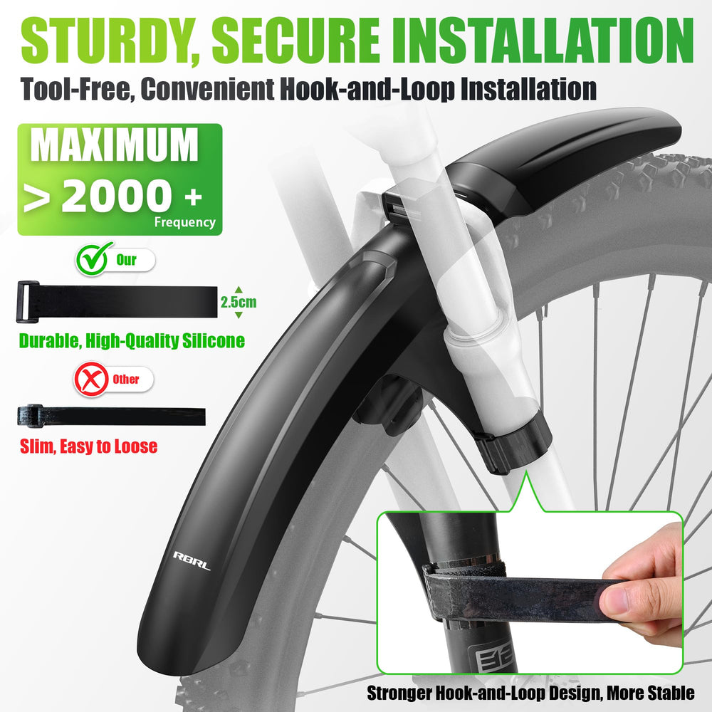 RBRL front fender mounted on fork protecting suspension and frame