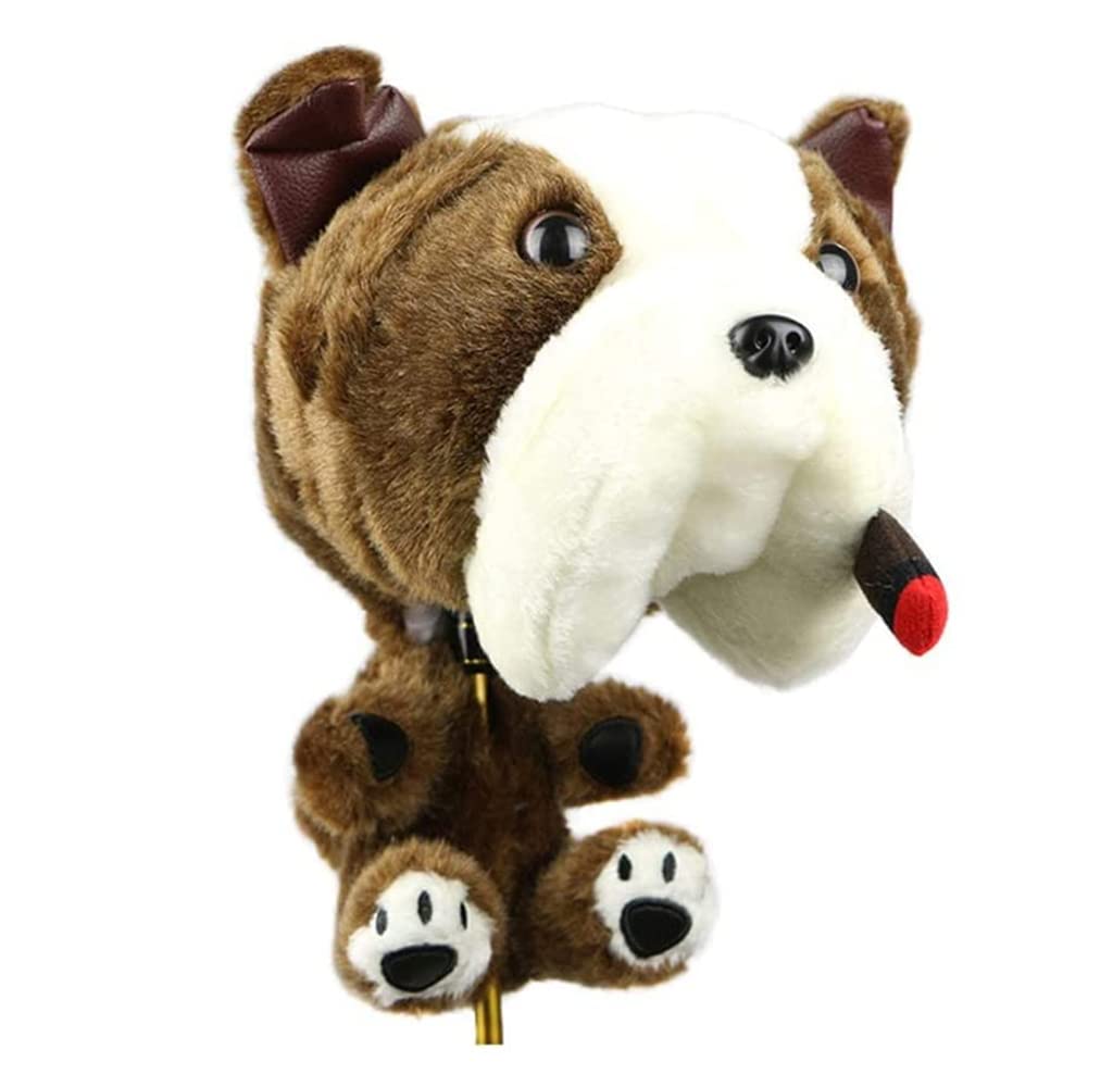 RBRSLALA front view of brown animal headcovers showing playful design and protection