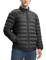 Rdruko jacket compressed in storage pouch for easy travel convenience