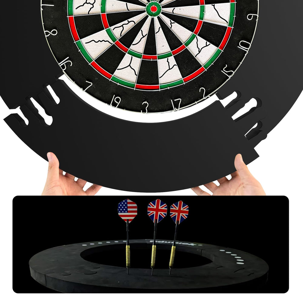 Rdutuok installed around an 18-inch dartboard for clear wall protection