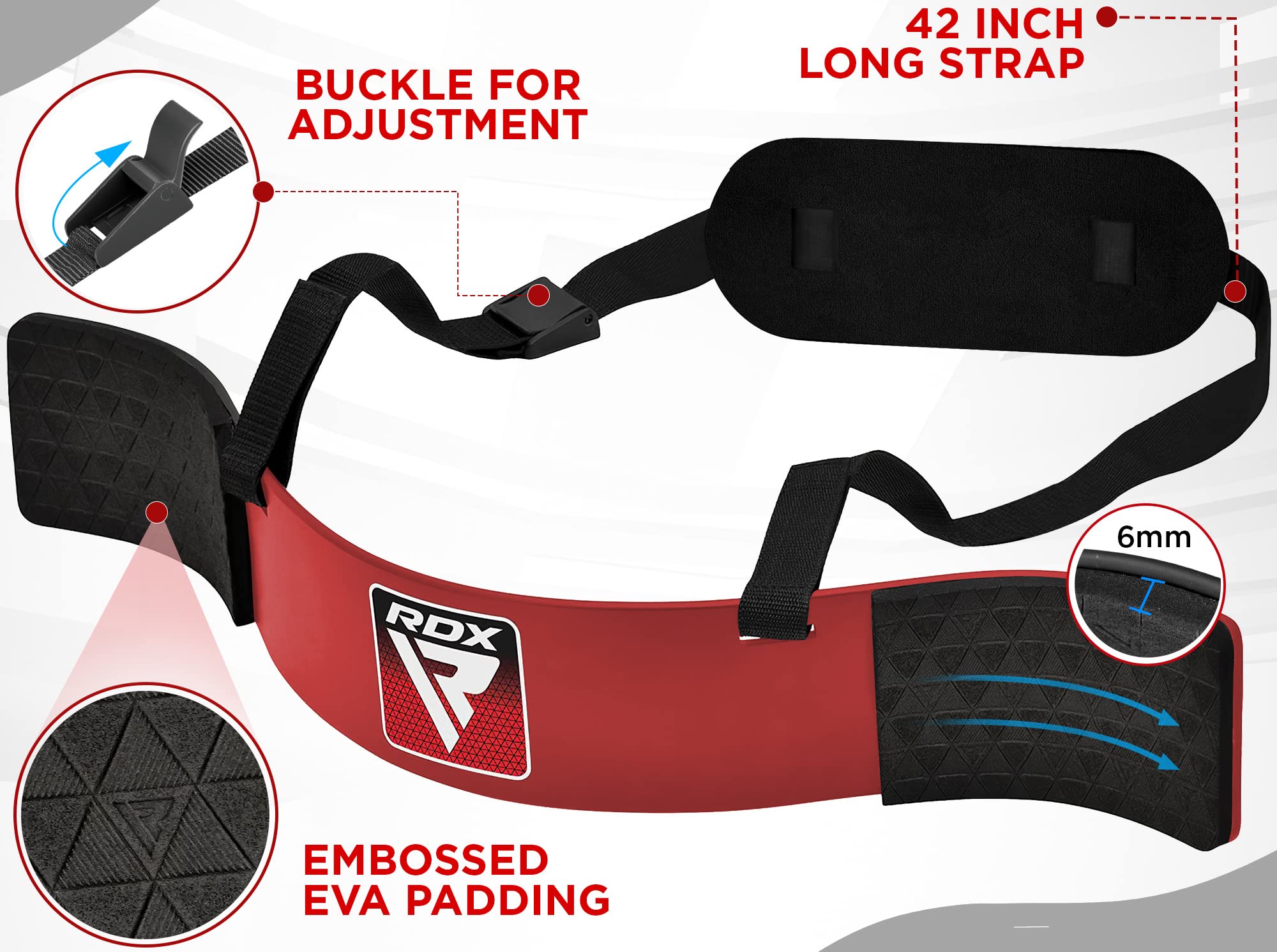 RDX arm blaster adjustable strap buckle showing quick-release system for fast secure adjustments