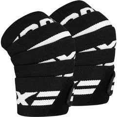 RDX front view of knee wraps showing packaging and competition-ready design