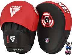 RDX front view white hook and jab pads showing striking face and durability