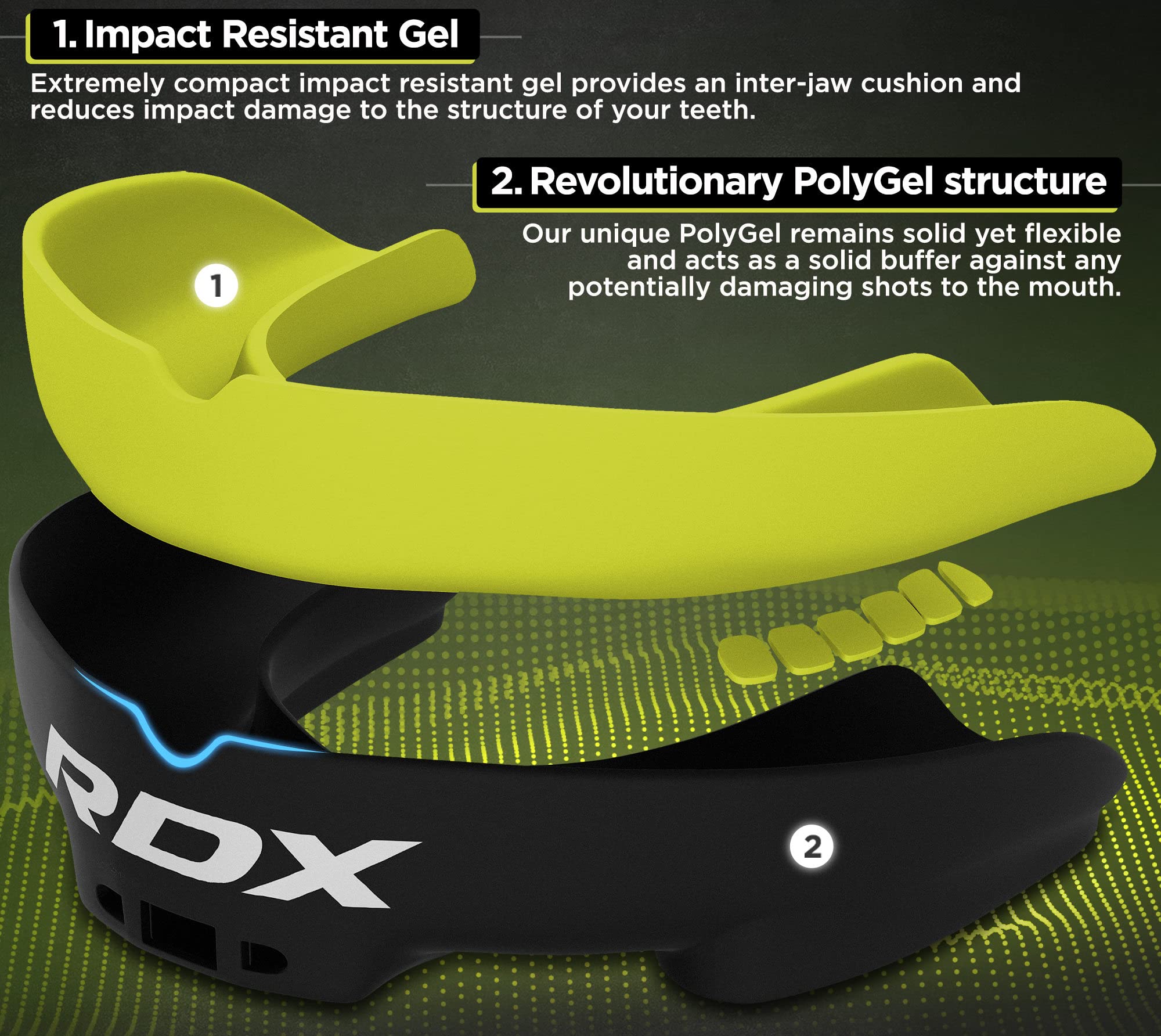 RDX mouth guard in mouth demonstrating comfortable fit and easier breathing