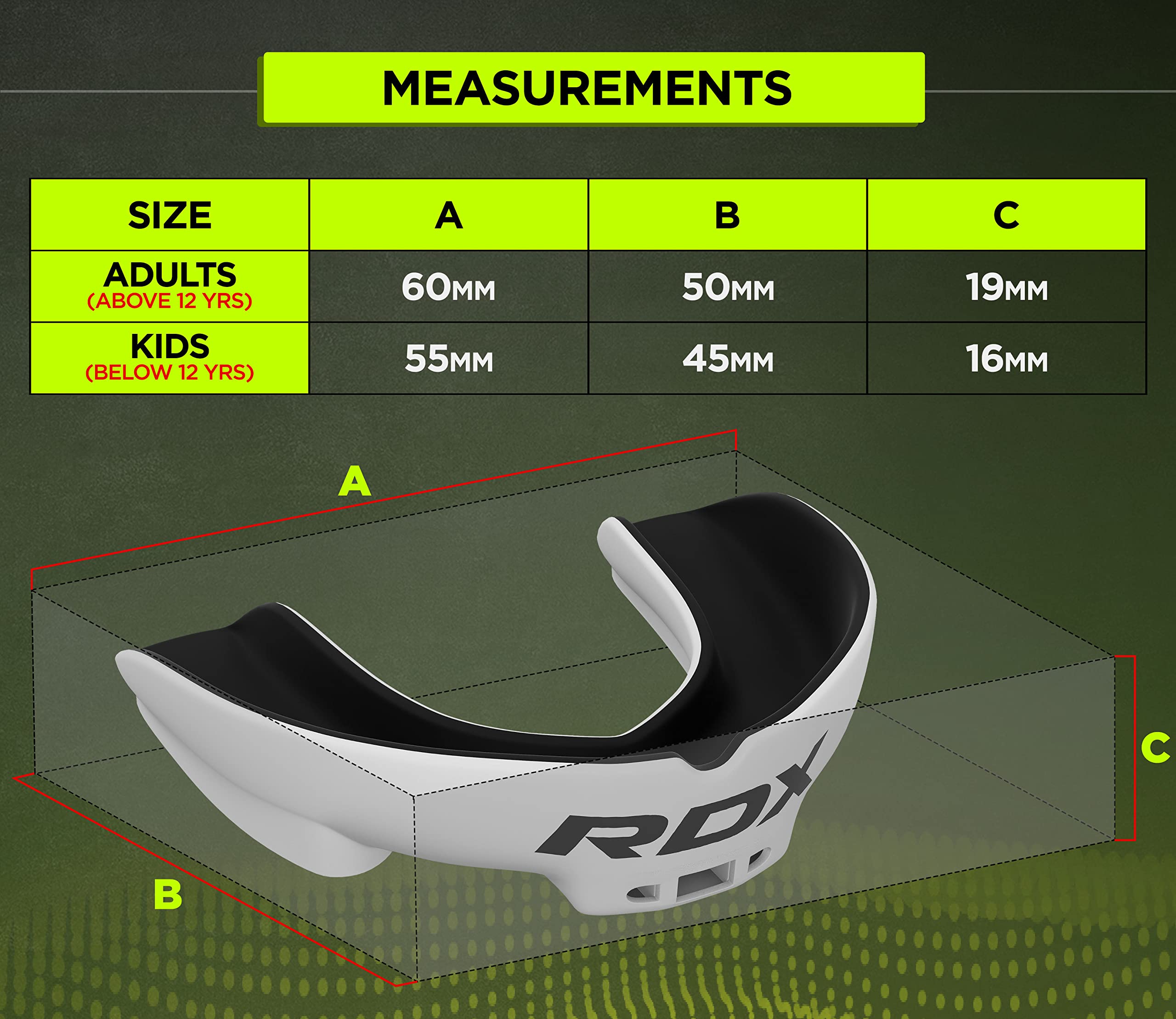 RDX mouth guard molded fit on teeth demonstrating custom fit benefit