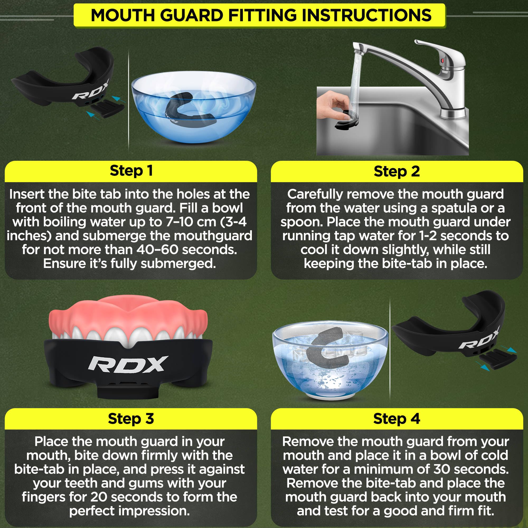 RDX mouth guard with case open for hygienic storage and transport convenience