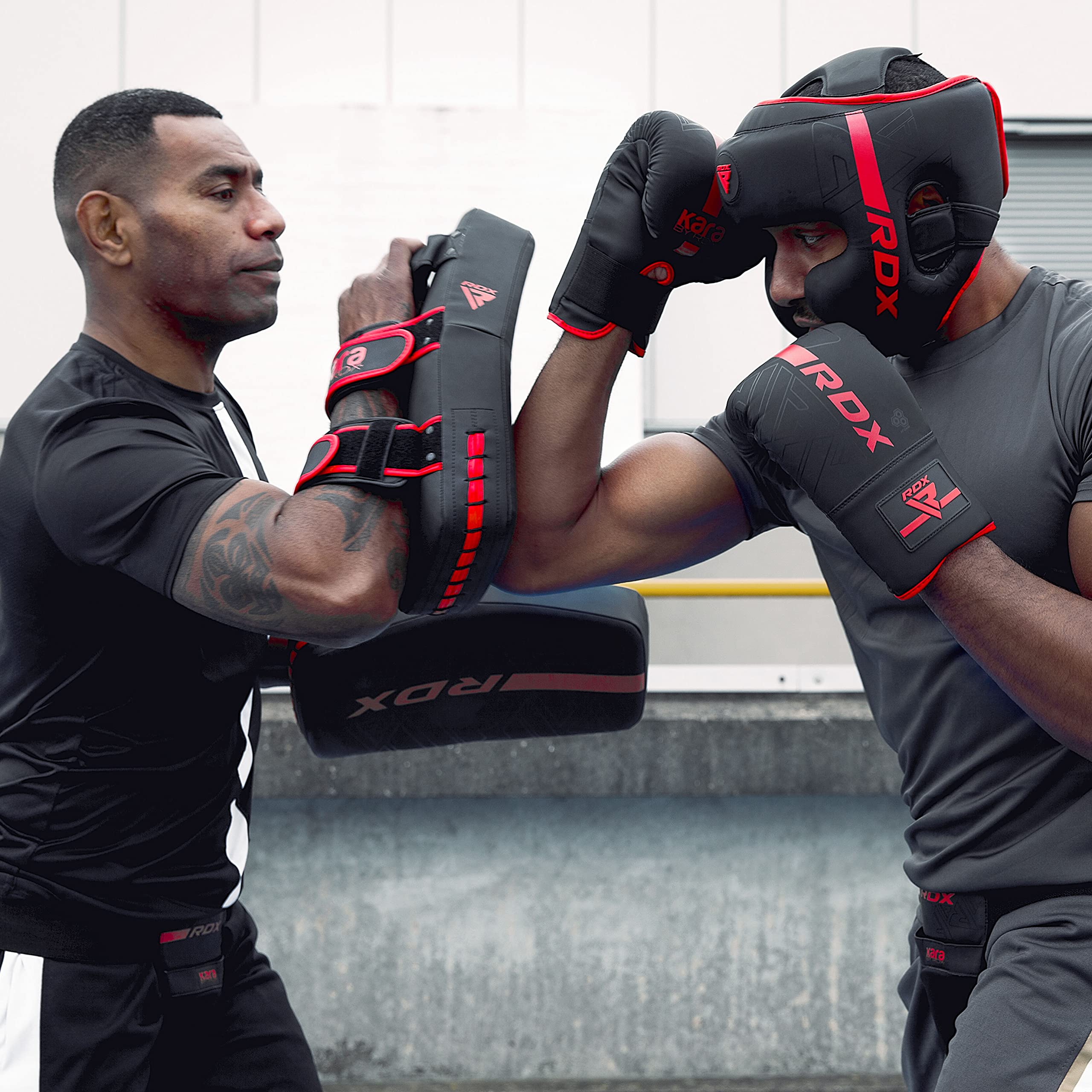 RDX stitched seams and rivets close-up ensuring strength and training longevity