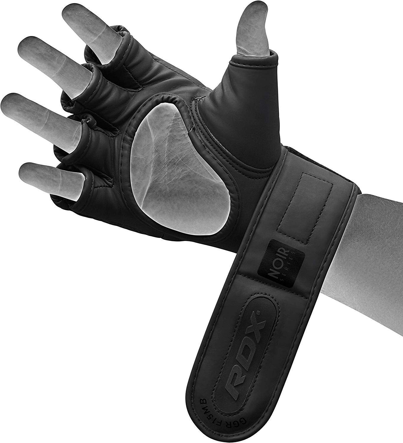 RDX glove on hand for size comparison showing fit and control benefit