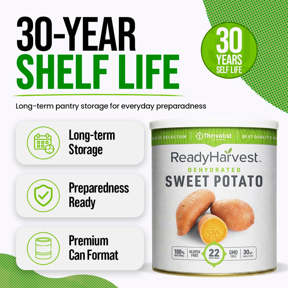 Ready Harvest label detail emphasizing real sweet potatoes and no preservatives