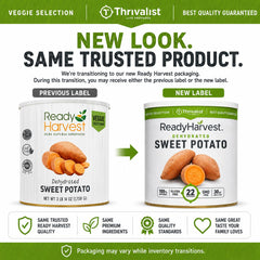 Ready Harvest open #10 can with dehydrated sweet potatoes offering long storage benefit