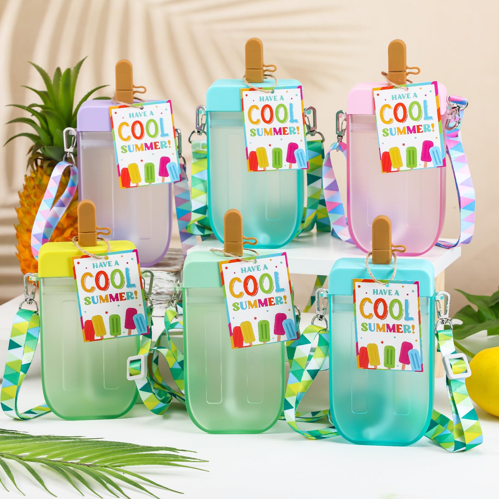 Reallnaive greeting card stack beside bottle for quick personalization