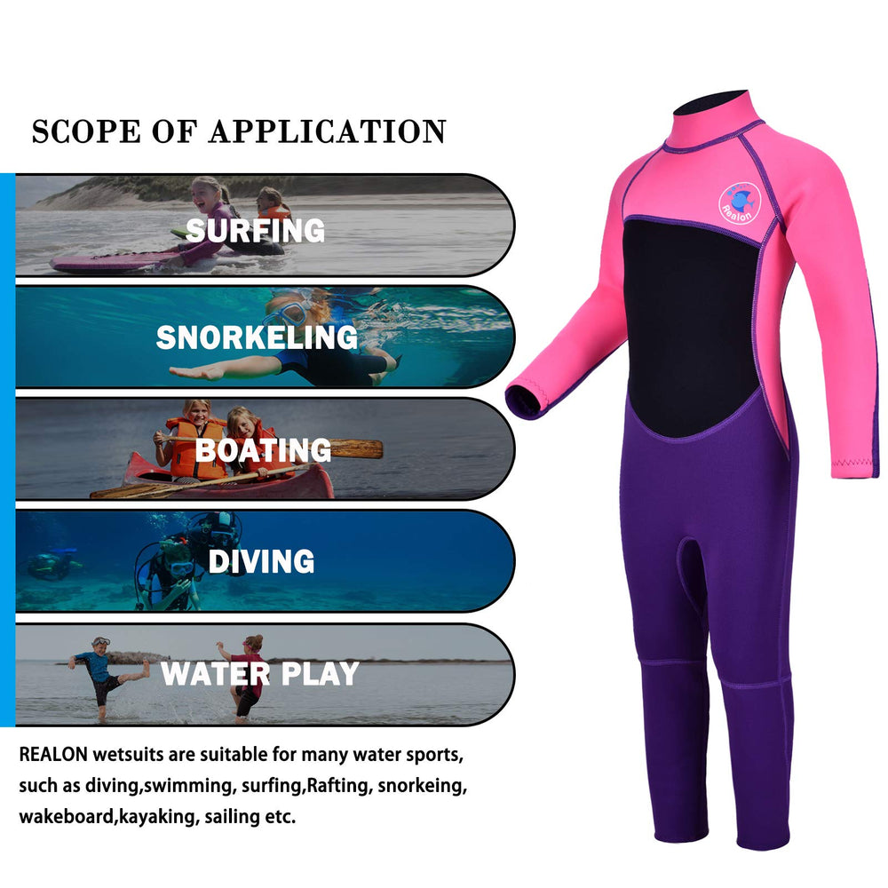 REALON child on beach wearing wetsuit demonstrating comfort and mobility