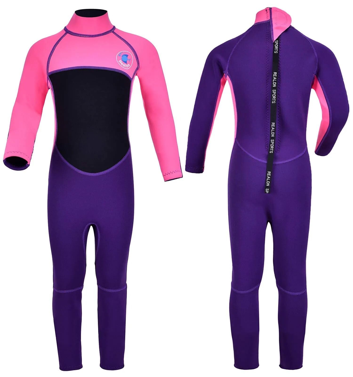 REALON front view of full wetsuit showing coverage and fit for warmth