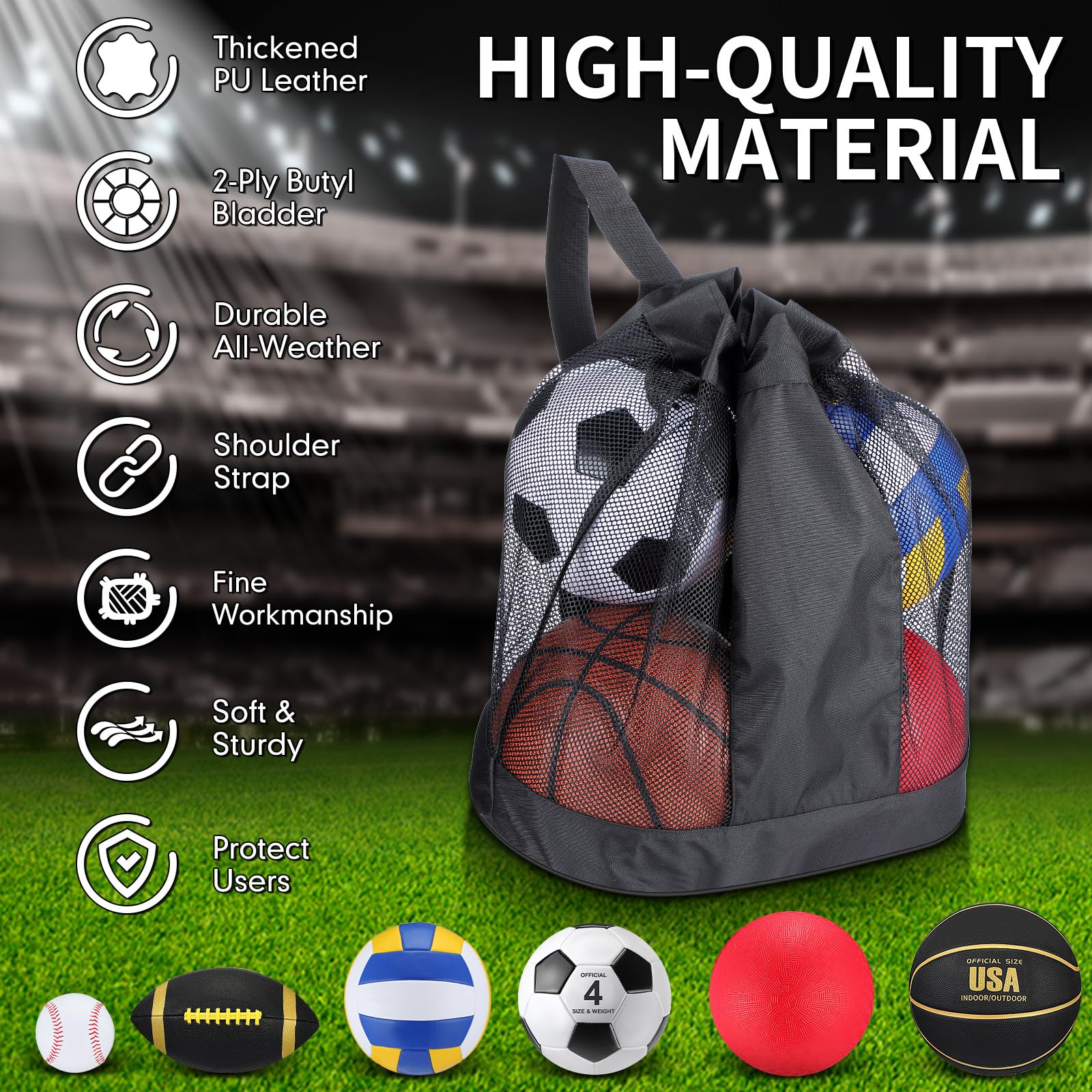 Realspring balls packed in breathable mesh drawstring bag, convenient transport