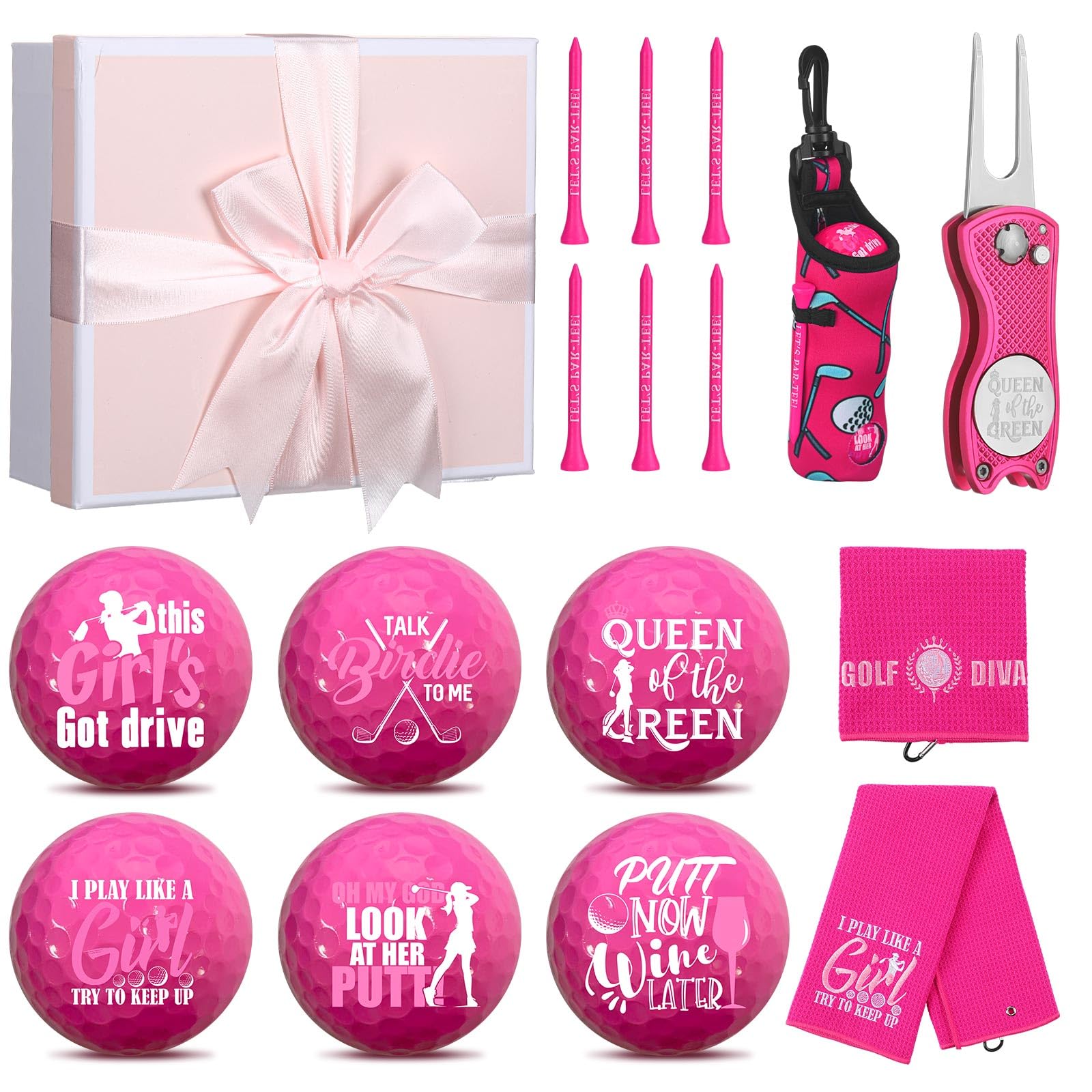 Realspring gift box front view showcasing pink kit and neat presentation