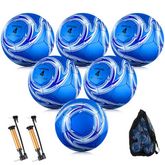 Realspring front view of six size 4 balls and carry bag showing complete set benefits