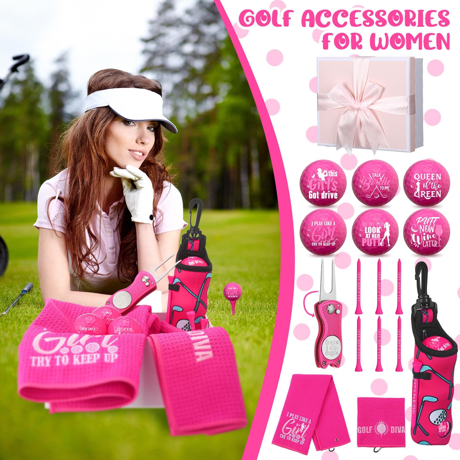 Realspring kit clipped to a golf bag in use for convenience on course