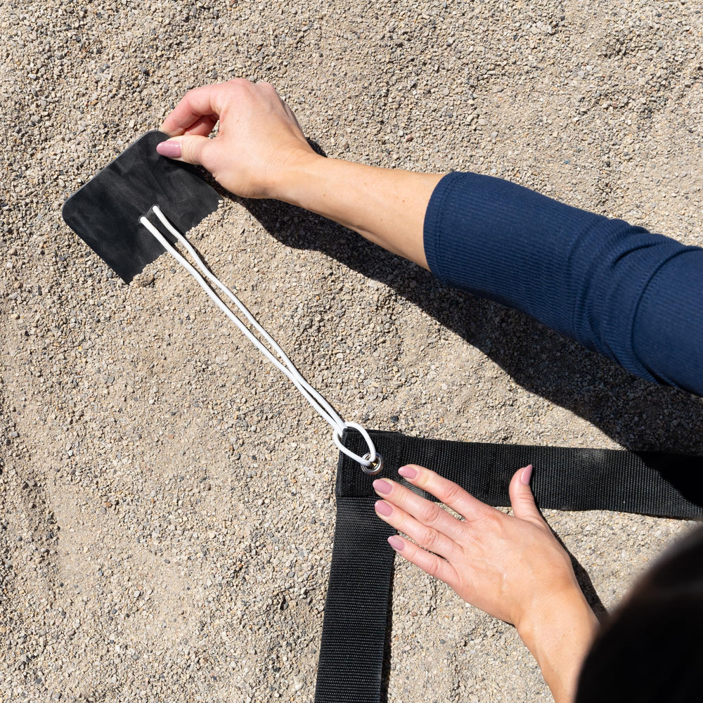 recdays zippered pocket close-up holding phone and keys for organized on-site access