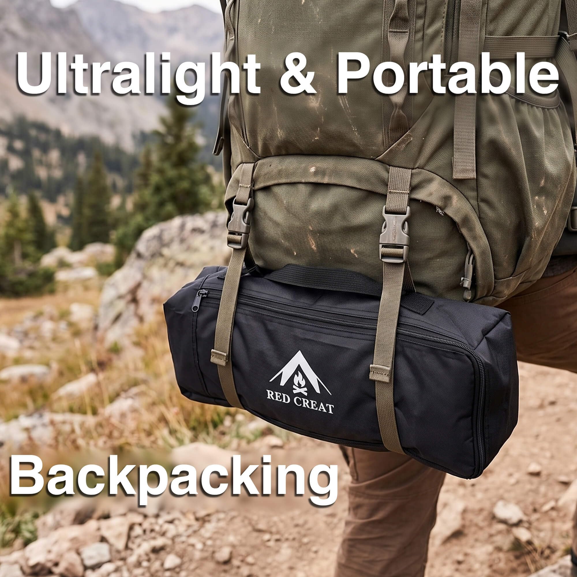 RED CREAT adjustable leg mechanism pictured to demonstrate customizable height