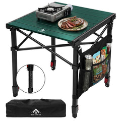 RED CREAT folded table front view shows compact portability and easy transport benefit
