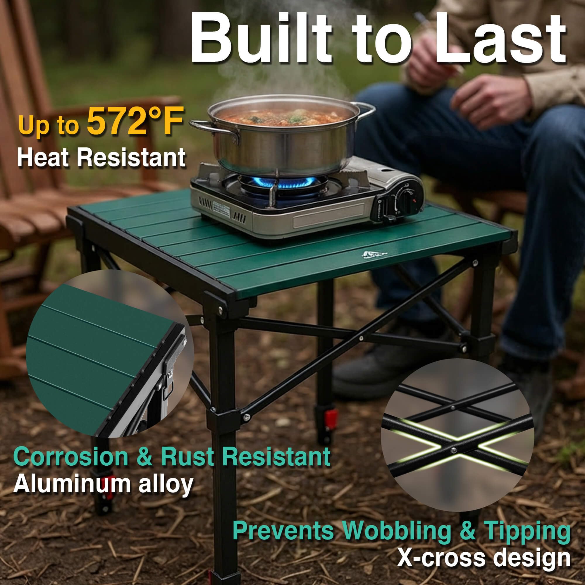RED CREAT aluminum roll-top surface close-up showing heat resistance and durability
