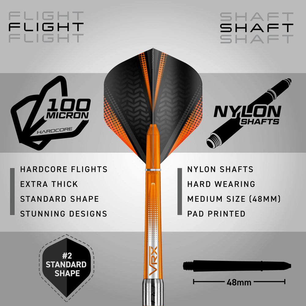 RED DRAGON Amberjack 5 flight and shaft detail showing durable extra-thick flights
