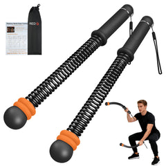 Red O front view of cordless battle rope showing compact, silent design benefit