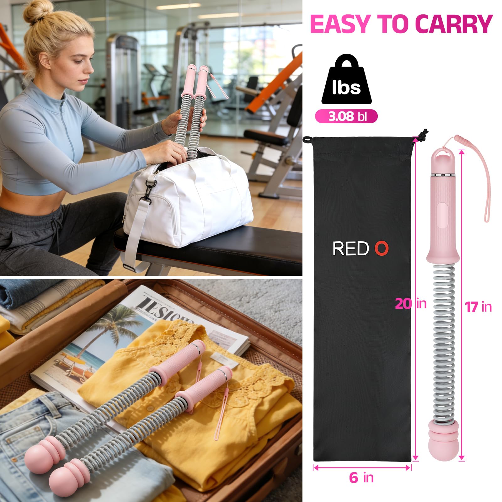 Red O workout poster laid flat, presenting guided routines for correct form