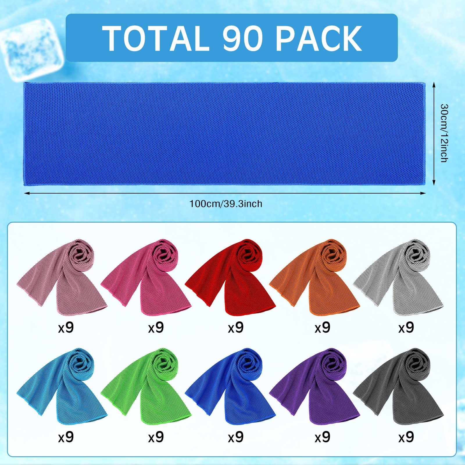 Redbaker color array laid flat displaying ten vibrant towel colors for easy selection