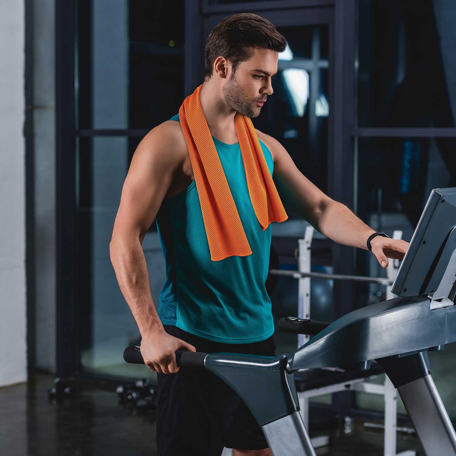 Redbaker towels packed in gym bag ready for travel and convenient portability