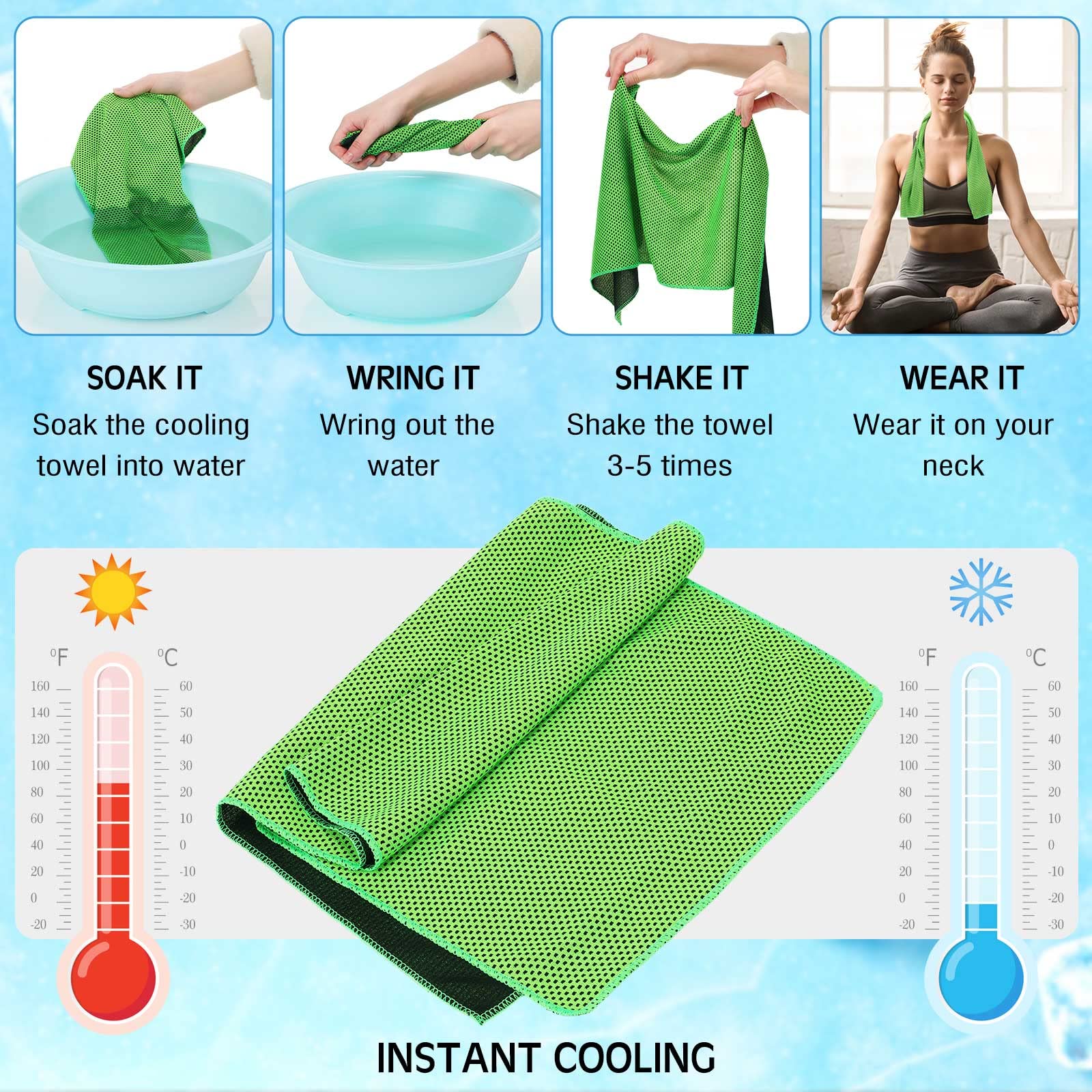 Redbaker towel wrapped around neck during workout delivering immediate cooling relief