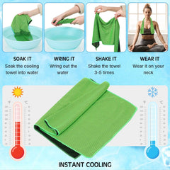 Redbaker towel wrapped around neck during workout delivering immediate cooling relief