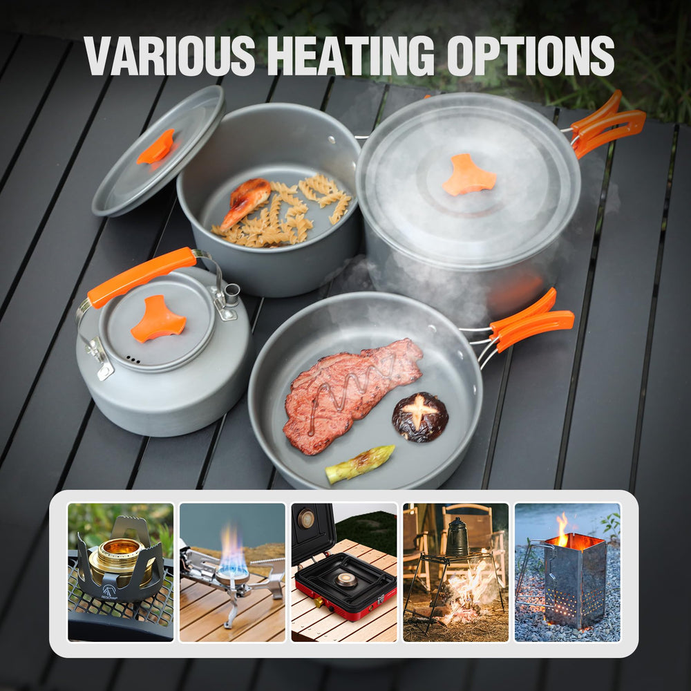 REDCAMP stainless steel cutlery detail showing durable rust-resistant utensils