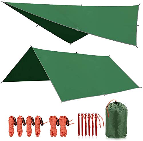 REDCAMP front view of tarp in full spread showing coverage and protection