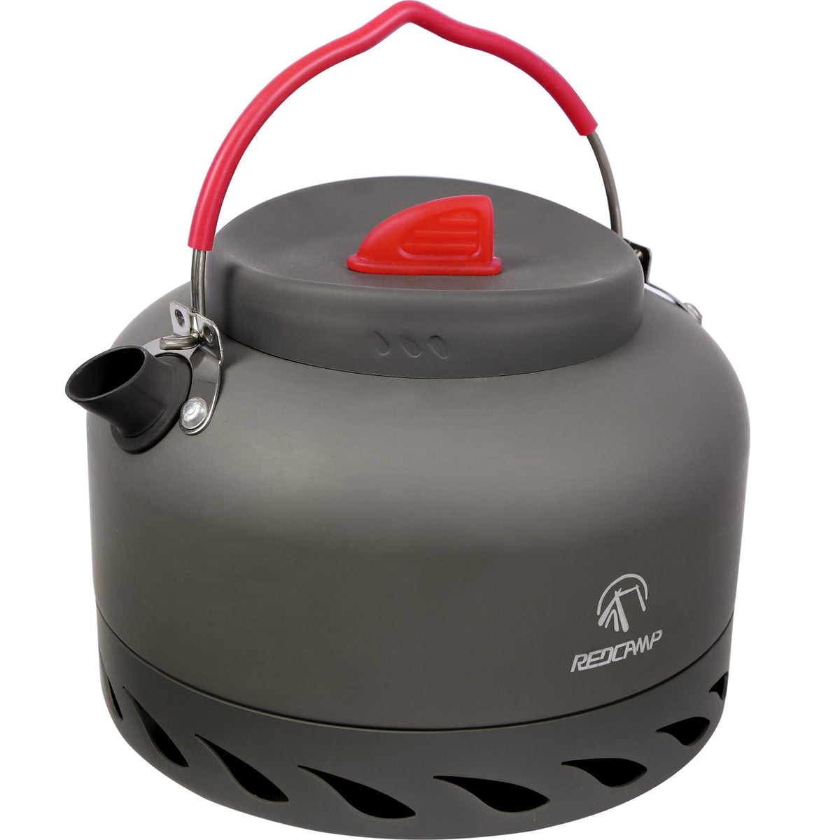 REDCAMP front view of kettle showing compact shape and durable finish for dependable boiling