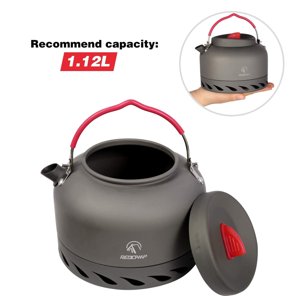 REDCAMP kettle packed in mesh bag for easy carry and lightweight storage on trail