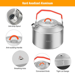 REDCAMP kettle short spout close-up for drip-free pouring advantage