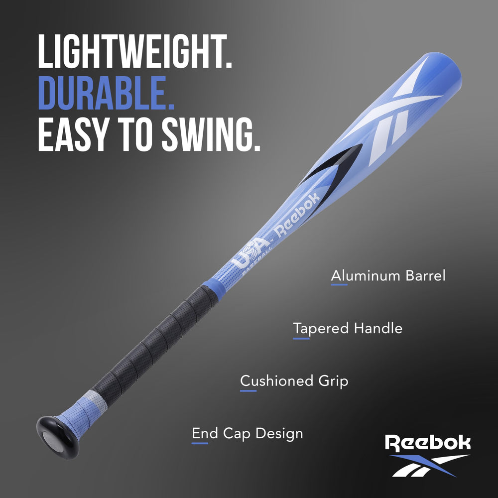 Reebok barrel close-up highlighting polished sweet spot for confident contact