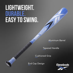 Reebok barrel close-up highlighting polished sweet spot for confident contact