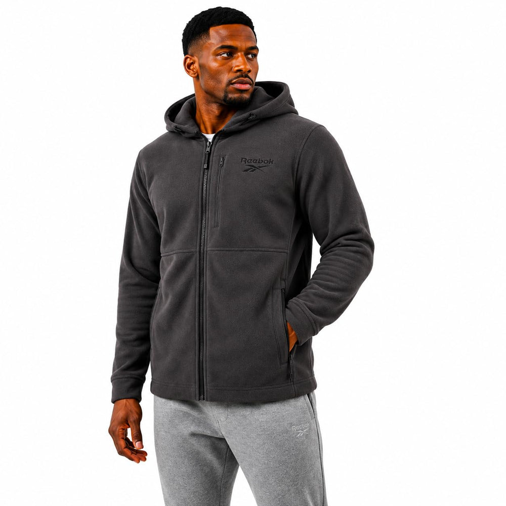 Reebok close-up polar fleece texture illustrating soft warmth benefit
