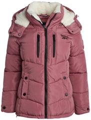 Reebok front view of jacket showing silhouette and insulation benefit