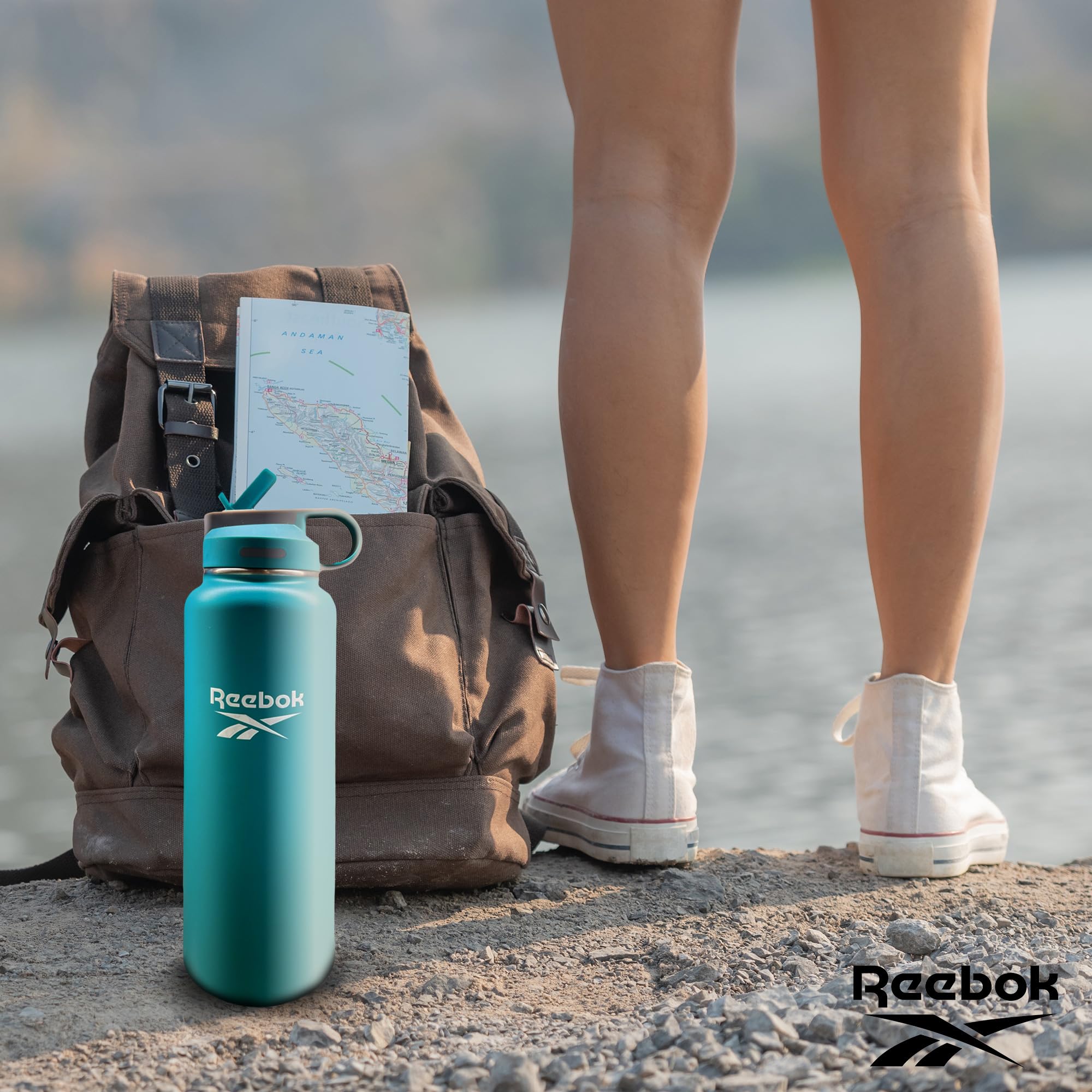 Reebok lifestyle gym setting showing practical workout hydration
