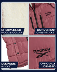 Reebok quilted fabric texture close-up showing durable insulation benefit