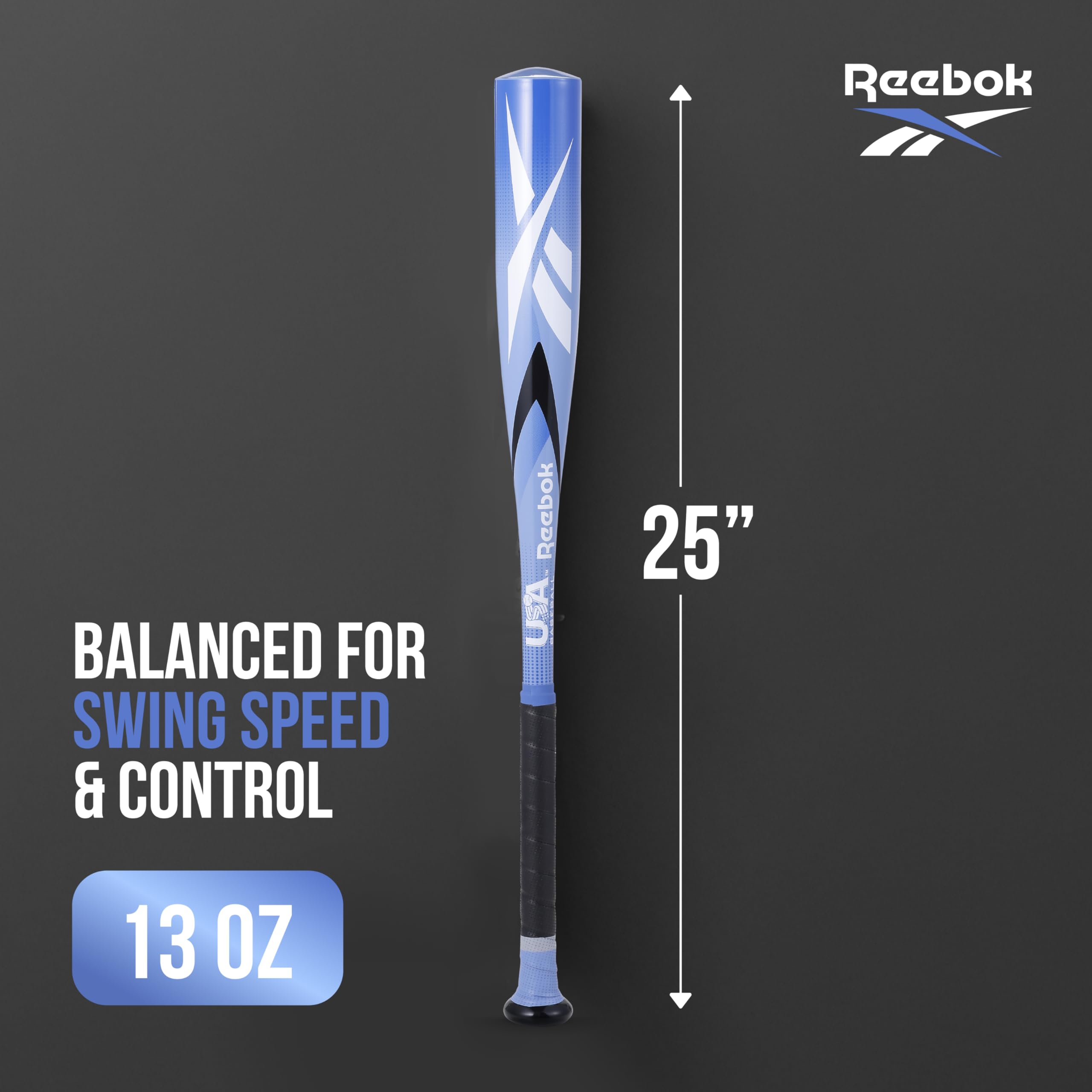 Reebok size comparison next to child illustrating proper 26-inch scale