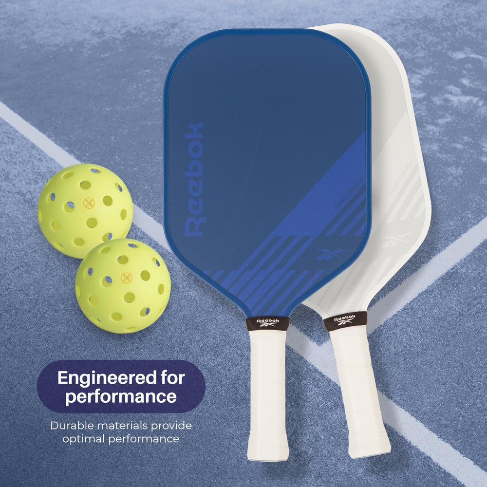 Reebok paddle held in hand showing scale and ergonomic grip comfort benefits