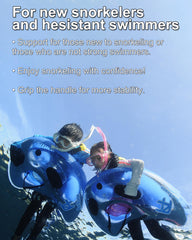 REEF TOURER child floating face-down using the float for easy snorkeling